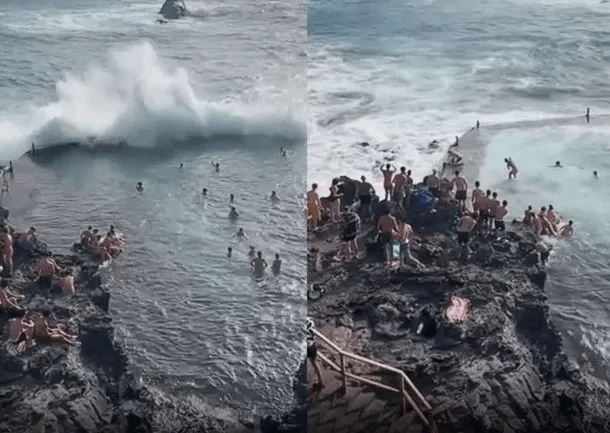 ola gigante en  islas canarias